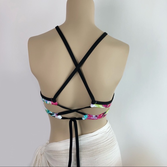Bar lll tie back abstract floral bikini top - Picture 3 of 6